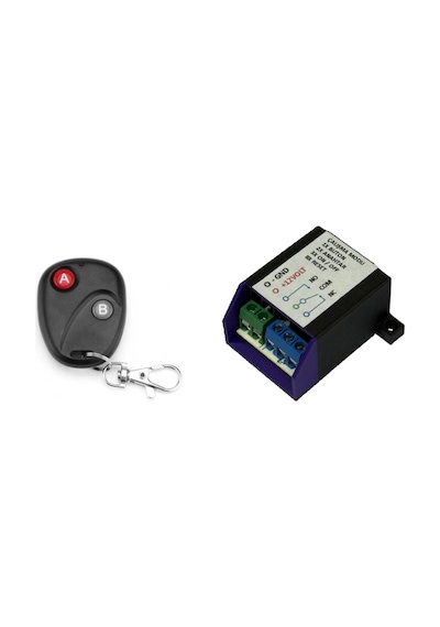Kablosuz Rf Uzaktan Kumandalı Röle Kartı 1 Kanal Röle + Kumanda 12 Volt
