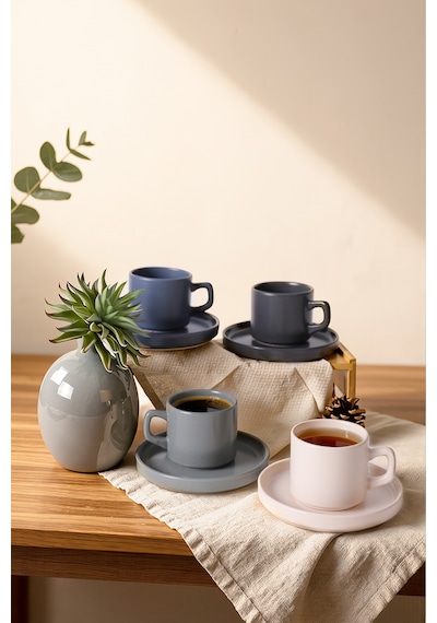 Keramika River Stackable Çay Takımı 8 Parça 4 Kişilik 324-399-627-950 Çok Renkli
