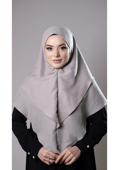Hürrem Bone Taş Pratik Hazır Geçmeli Tesettür Eşarp Pamuk Caz Kumaş Çift Katlı Düz Hijab 2303 46