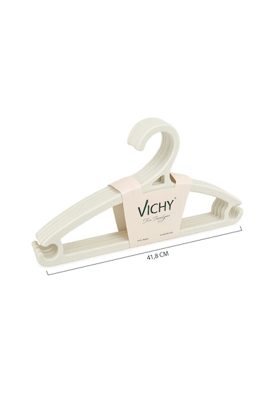 Vichy 5 Li Kaymaz Askı 41,8 Cm Krem Renk Çok Amaçlı Elbise & Pantolon Askısı Vch-7019 Açık Bej