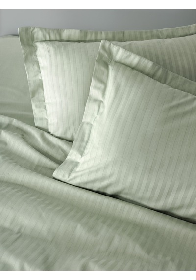 Cotton Box Elegant Stripe Saten Çift Kişilik Nevresim Takımı Adaçayı Adaçayı