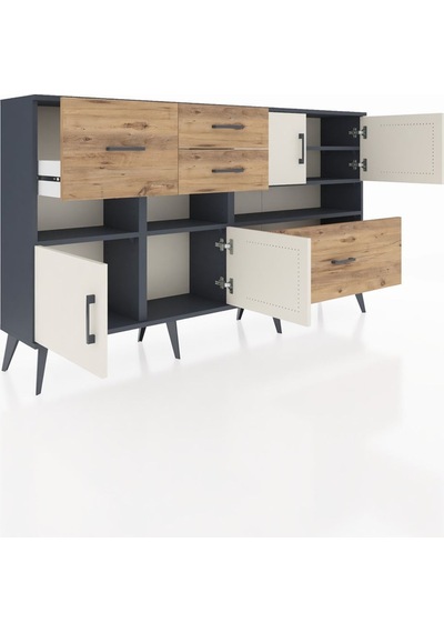 Arges Konsol 5 Raflı 4 Çekmeceli 4 Kapaklı 176x30x99 Antrasit-aytaşı/çam Aytası/atlas Çam - Antrasıt Arges Konsol 5 Raflı 4 Çekmeceli 4 Kapaklı 176x30x99 Antrasit-aytaşı/çam Aytası/atlas Çam - Antrasıt
