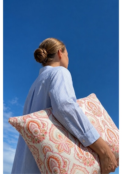 Cotton Collection Ranforce 2'li Yastık Kılıfı Maıra Somon Çok Renkli