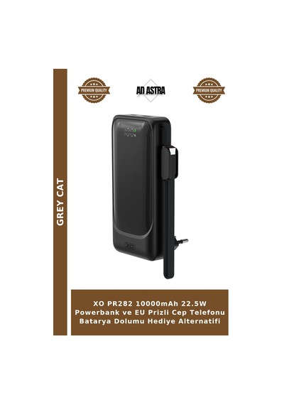 Xo Pr282 10000mah 22.5w Powerbank Ve Eu Prizli Cep Telefonu Batarya Dolumu Hediye Alternatifi Çok Renkli