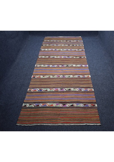 Zehra Abla Halı Vintage El Dokuma Elcik Sivrihisar Yün Kilim 7475 Çok Renkli