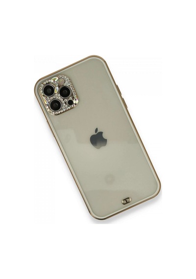Apple iPhone  Uyumlu   12 Pro Kılıf Liva Taşlı Silikon - Beyaz Çok Renkli