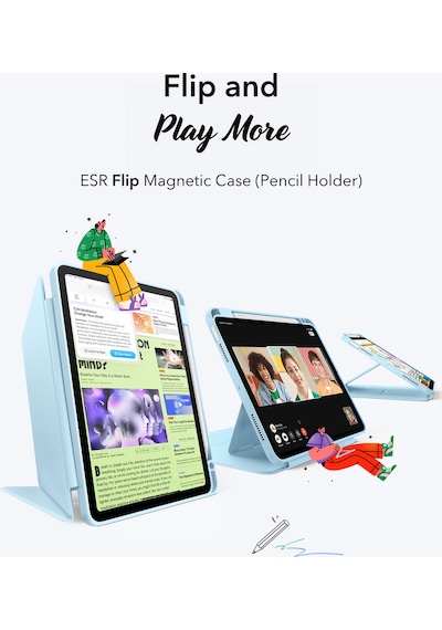iPad Uyumlu  Air 10.9 İnç 4/5 4. Nesil/5. Nesil - Air 11 M2-m3/ 2024-2025 Flip Kalem Tutucu Kılıf Kapaklı Kılıf