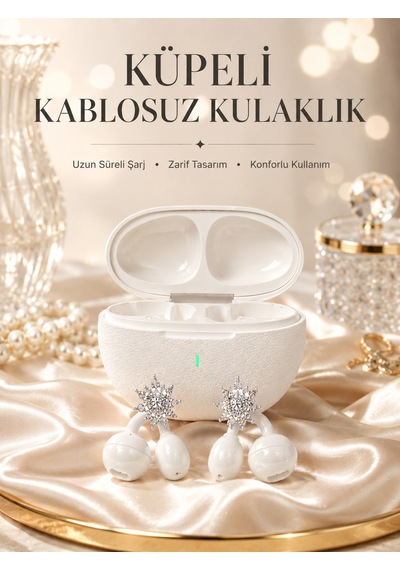 Yeni Nesil Küpeli Kablosuz Kulaklık Güçlü Bataryalı -