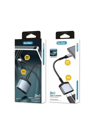 Go Des GD-UC071 2in1 Şarj Ve Ses Adaptörü