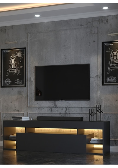 Resital Ledli Tv Ünitesi L1502-4 Antrasit Antrasit