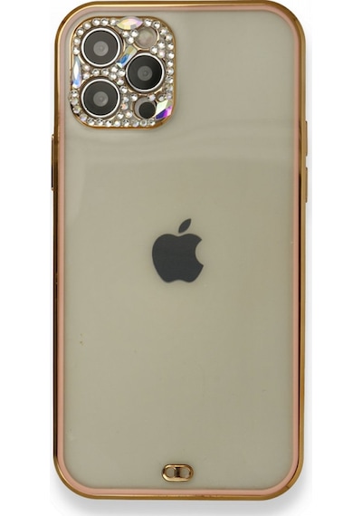 Newface - 817 - İphone 12 Pro Kılıf Liva Taşlı Silikon - Edntrend - - Pembe