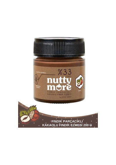 Nutty More %33 Fındık Parçacıklı Kakaolu Fındık Ezmesi 200 Gr