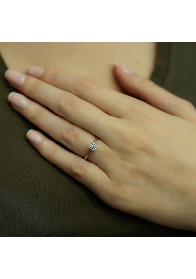 Lova H Renk 0,30 Karat Pırlanta Tektaş Yüzük - Hrd - 1030045