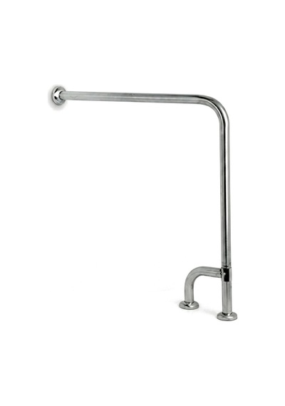 Aqua Bagno Mafsallı Basic Engelli Tutunma Barı 75x75 Cm Paslanmaz Çelik Zemin Destekli Banyo Barı Krom