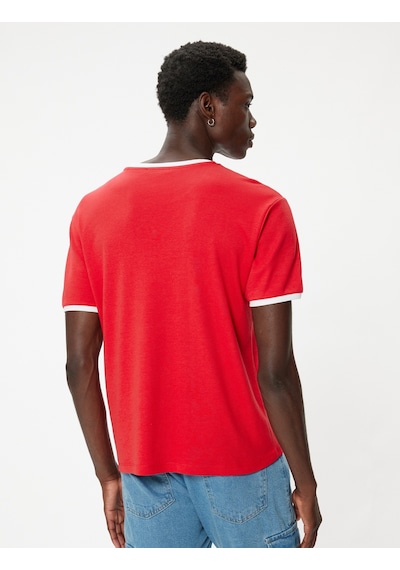 Koton Slim Fit Tişört Slogan Baskılı Kısa Kollu Bisiklet Yaka Biyeli Kırmızı 4sam11098hk Kırmızı Koton Slim Fit Tişört Slogan Baskılı Kısa Kollu Bisiklet Yaka Biyeli Kırmızı 4sam11098hk Kırmızı