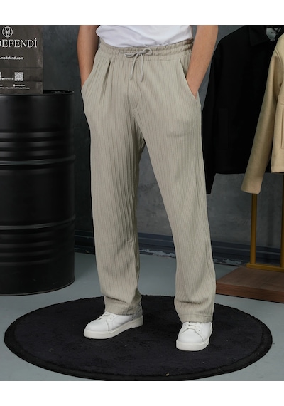 Modefendi Örgülü Model Baggy Kesim Jogger İpli Pantolon Gri Modefendi Örgülü Model Baggy Kesim Jogger İpli Pantolon Gri