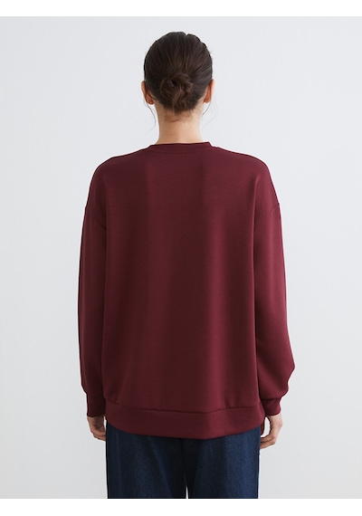 Lcw Comfort Mürdüm New York Nakışlı Kadın Sweatshirt