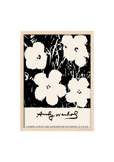 Flowers Doğal Ahşap Çerçeveli Poster, Dekoratif Sanatsal Duvar Tablosu