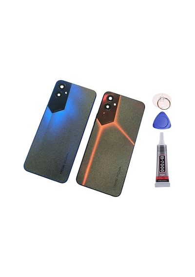 Tecno Pova 4 Siyah Arka Kapak Batarya Kapağı Pil Kapağı Yapışkan Ve Sökme Aparatıyla Beraber Full Set Siyah