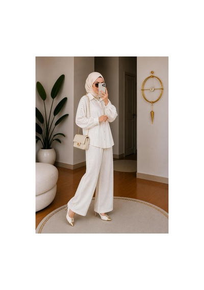 Hira Life Fashion Kadın Kolu Taş Detaylı Bel Bağlamalı Salaş Keten Gömlek Pantolon İki 'li Şık Takım Beyaz Beyaz Hira Life Fashion Kadın Kolu Taş Detaylı Bel Bağlamalı Salaş Keten Gömlek Pantolon İki 'li Şık Takım Beyaz Beyaz