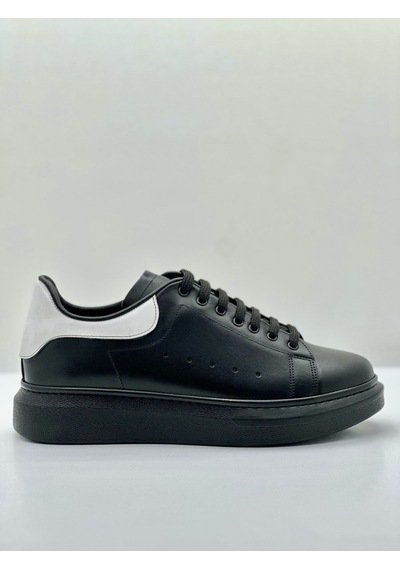 Erkek Hakiki Deri Sneakers Siyah Siyah