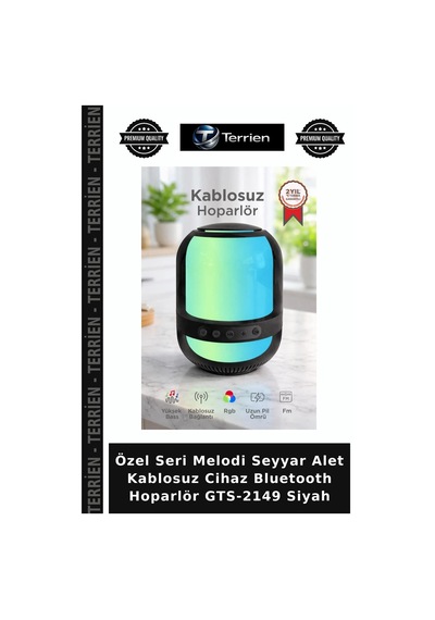 Özel Seri Melodi Seyyar Alet Kablosuz Cihaz Bluetooth Hoparlör Gts-2149 Siyah