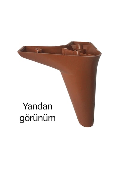 4 Adet Zelve 12 Cm Kahverengi Lüx Mobilya Kanepe Sehpa Ünite Koltuk Ayağı Baza Ayak