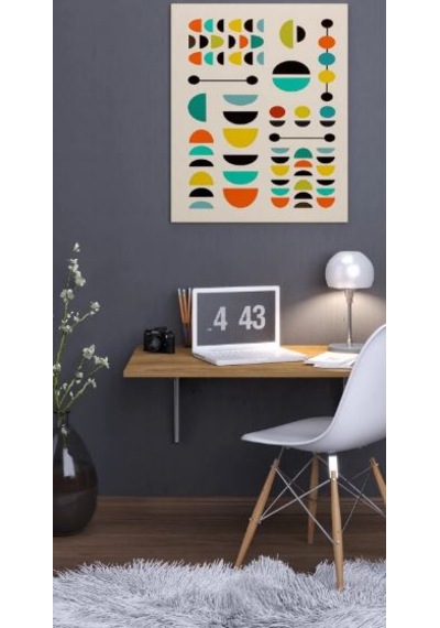 Duvara Monte Katlanabilir Yemek Çalışma Balkon Masası Ceviz 90x50 Cm Acı Kahverengi