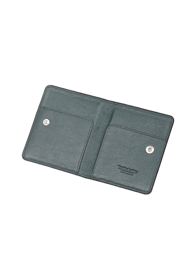 Ancora Leather Hakiki Deri Para Bölmeli Çıtçıtlı Portföy-unisex-26210 Siyah - Yeşil