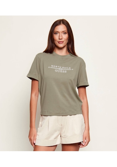 Guess W6gı03k2657 Xns Logo Tee Kadın Tişört Yeşil