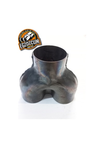 Dkp Boru 90 Mm Kaynaklı Çatal Dual Uyumlu Çift Çıkışlı Ham Egzoz Eksoz Pantalonu