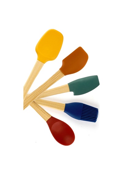Mienn 5'li Silikon Spatula Seti - Renkli - 21 Cm Çok Renkli