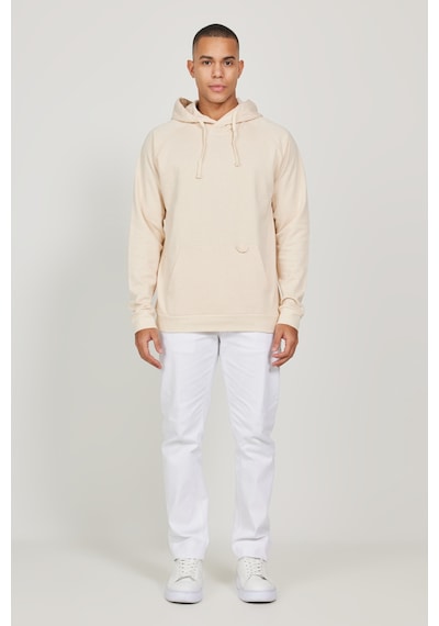 AC&Co / Altınyıldız Classics Erkek Bej %100 Pamuk Standart Fit Normal Kesim Kapüşonlu Uzun Kollu Sweatshirt Bej