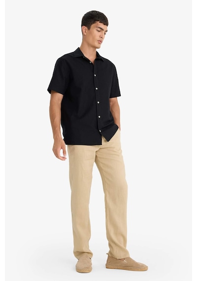 DeFacto %100 Keten Relax Fit Rahat Kesim Düz Paça Yazlık Pantolon C1117AX25SPBG732