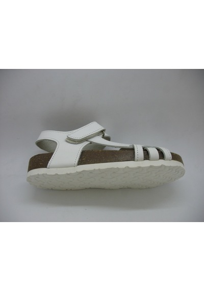 Toddler 01223 Doğal Deri Mantar Taban Beyaz Sandalet 21-25 Beyaz
