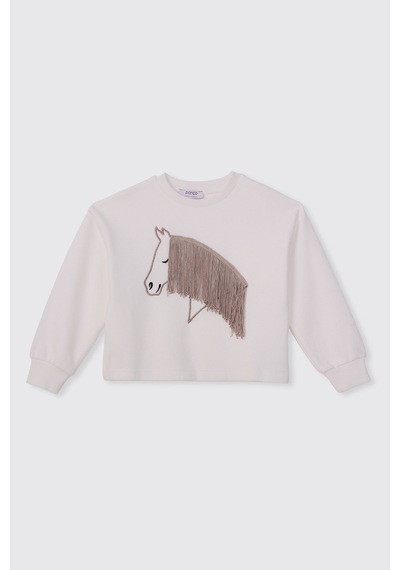 Panço Kız Çocuk Ekru-bej Sweatshirt 2521gk08072