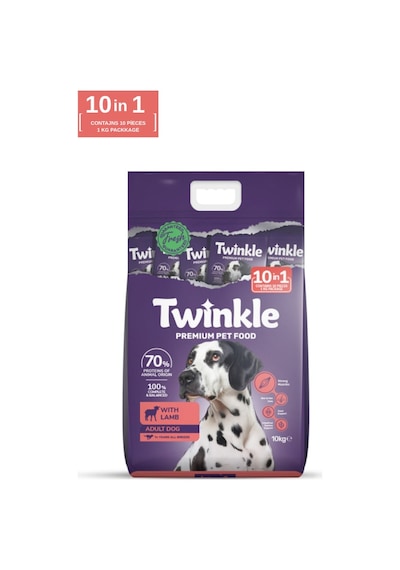 Twinkle Yetişkin Köpekler İçin Kuzulu Tam Ve Dengeli Köpek Maması 10 Kg
