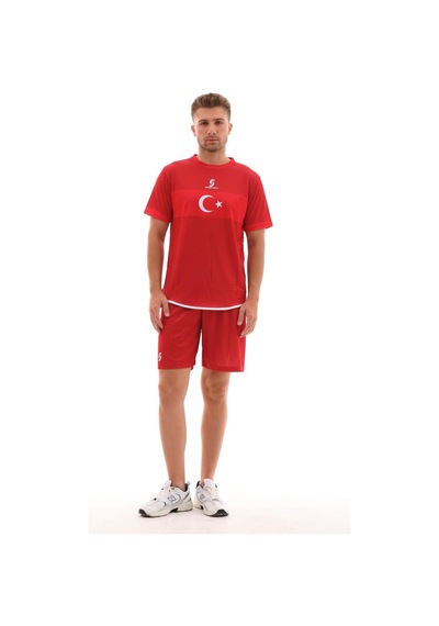 Sportech - K0141 Türkiye Milli Takım Forması Kırmızı Tek Kelime Isim Ve Numara Yazılır Kırmızı