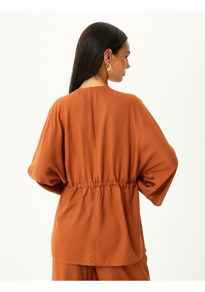 Koton Kimono Geniş Kollu Düğmeli Beli Bağcıklı V Yaka Kahverengi 4wak50104uw Kahverengi Koton Kimono Geniş Kollu Düğmeli Beli Bağcıklı V Yaka Kahverengi 4wak50104uw Kahverengi