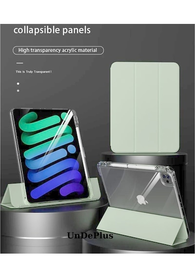 Apple Uyumlu iPad Pro 13inç M4 2024 Kılıf Kalem Bölmeli Akrilik Şeffaf Ayrılabilir Case A2925 A2926 A3007