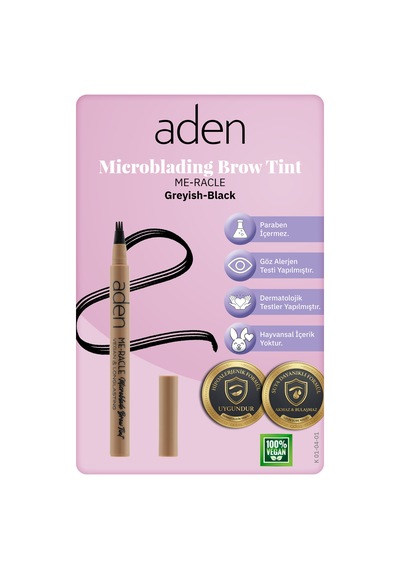 Aden Me-racle Microblading Brow Tint - Microblading Kaş Tinti Greyish-black Grimsi Siyah 0