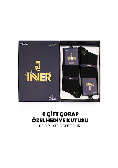 Just Inner Erkek 6 Lı Bambu Çorap Yazlık Terletmez Yapı 11100 Siyah