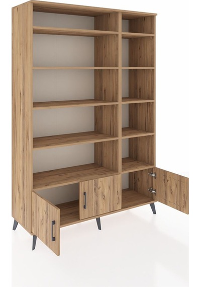 Hyperion Dolap 10 Raflı 3 Kapaklı 132x44x195 Çam-çam/çam Çam