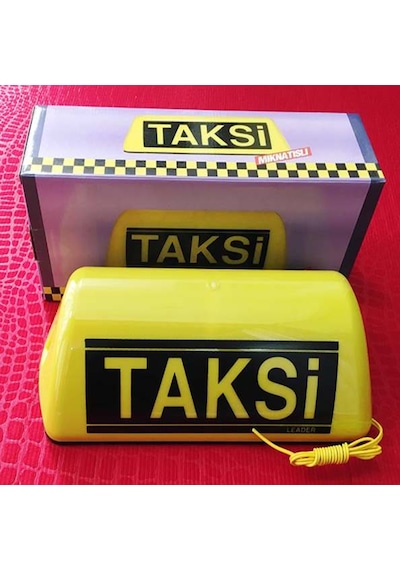 Işıklı Taksi Levhası Mıknatıslı Taksi Yazısı 12 Volt