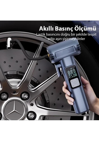 Sepetinegelsin St-5530 Dijital Şarjlı Araç Lastik Hava Şişirme Pompası Penere Kırıcı