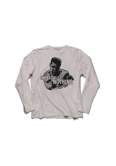 Muhammed Ali Clay Impossible Is Nothing Boksör Uzun Kollu Tişört (518426436)