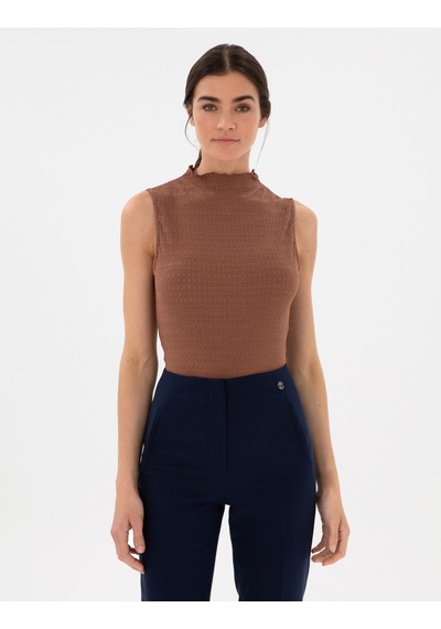 Pierre Cardin Kadın Kahverengi Bluz Örme 50301493-vr029 Kahverengi