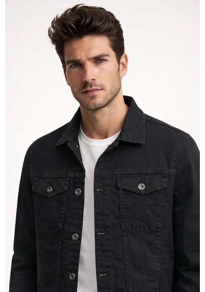 Classics Men Zbd Erkek Jean Denim Standart Kalıp Cepli Düğmeli Kot Ceket 7590 Siyah Classics Men Zbd Erkek Jean Denim Standart Kalıp Cepli Düğmeli Kot Ceket 7590 Siyah