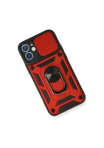Newface - 323 - iPhone Uyumlu 12 Mini Kılıf Pars Lens Yüzüklü Silikon - Csmo-tex - - Kırmızı