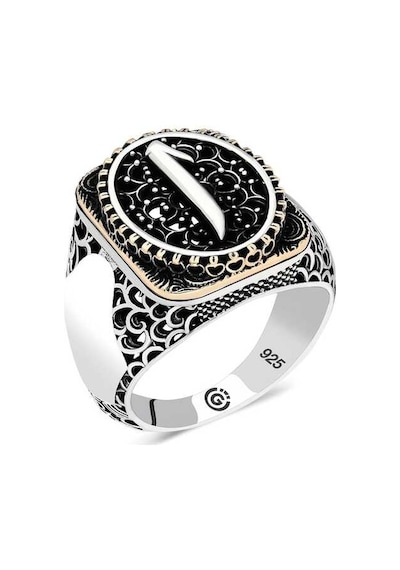 Gümüş Elif Oval Erkek Yüzük T6421 Gümüş